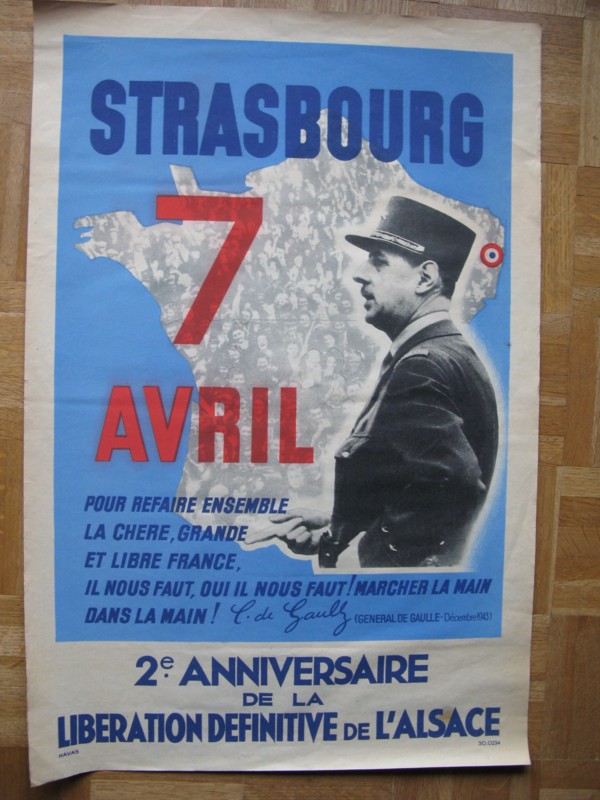 Affiche de commémoration de la libération de l'Alsace