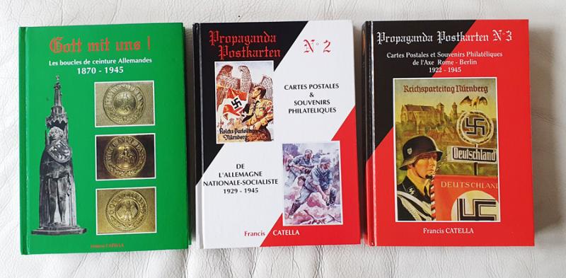 Lot de trois livres sur les boucles allemandes et cartes postales
