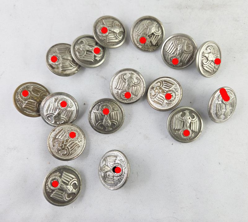 16 Boutons pour fonctionnaires 22mm