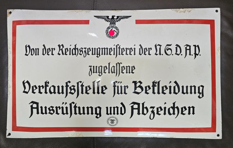 Plaque émaillée pour magasin de vente articles RZM